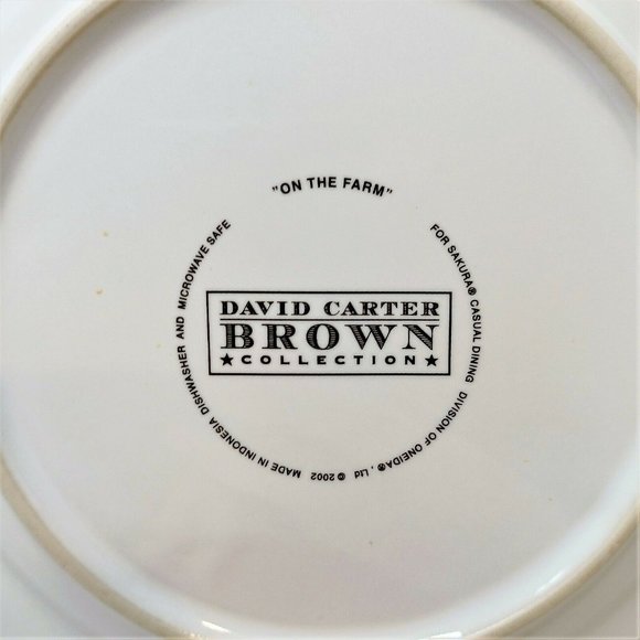Sakura David Carter Brown 8.25" Rooster Salad Dessert Plate ©2002 "On the Farm" - Picture 4 of 4